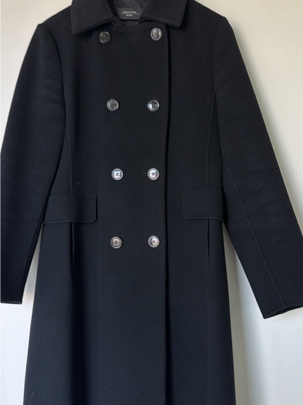 Double-Breasted Black Coat